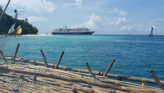 MS Noordam The cruise ship MS Noordam. Picture taken from a local boat. Kitava - December 2018